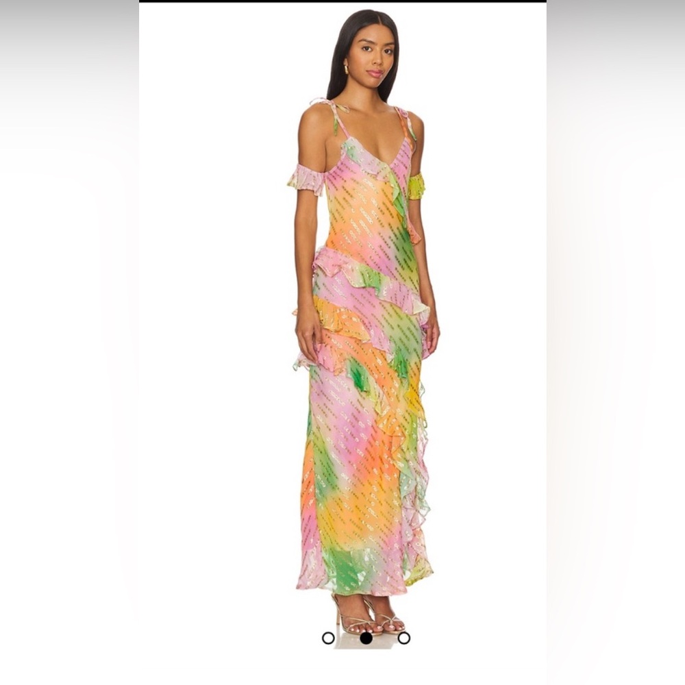 Multicolor Ruffle Maxi Dress